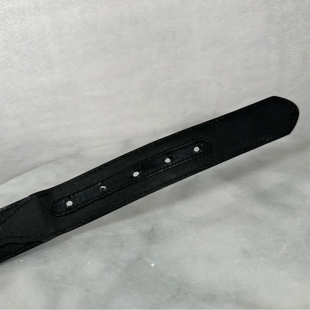 Nocona‎ plain Black Leather Belt with Silver Buckle western cowboy